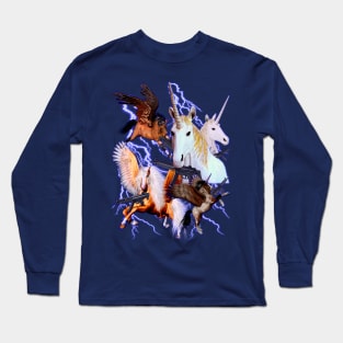 Unicorns With Guns - Epic 90's Vintage Very Cool And Sick Long Sleeve T-Shirt